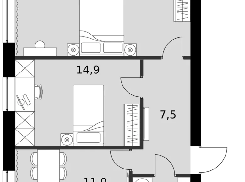 Apartamento 2 habitaciones 60 m² Naro-Fominskiy gorodskoy okrug, Rusia