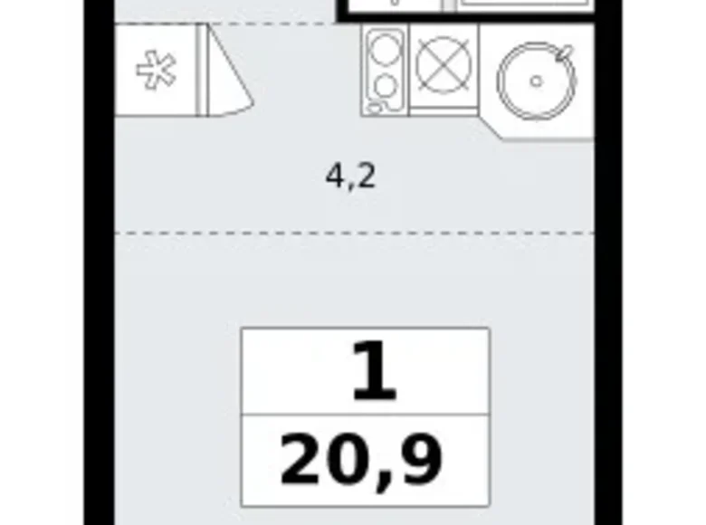 Appartement 1 chambre 21 m² Moscou, Fédération de Russie