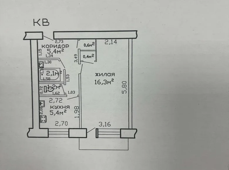 Mieszkanie 1 pokój 31 m² Homel, Białoruś