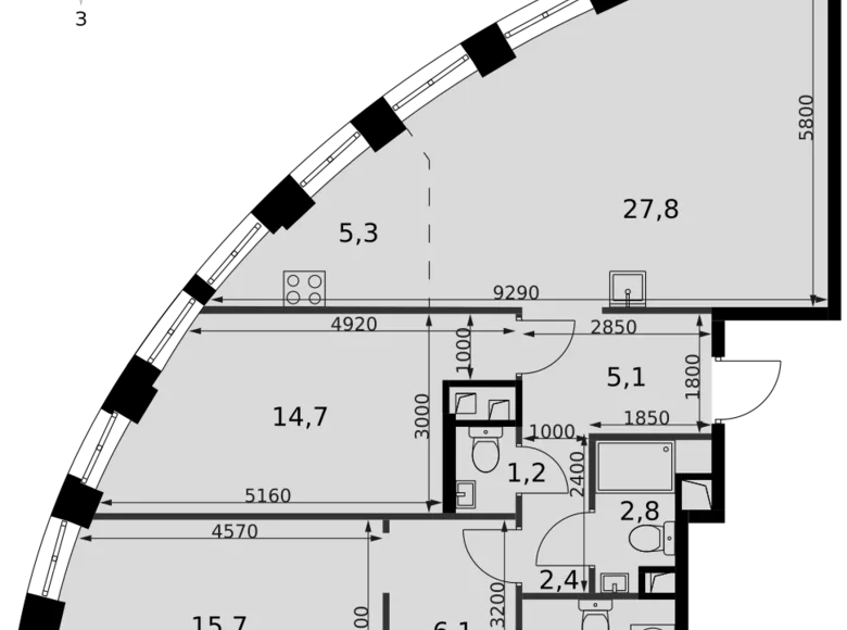 Квартира 3 комнаты 86 м² Северо-Западный административный округ, Россия