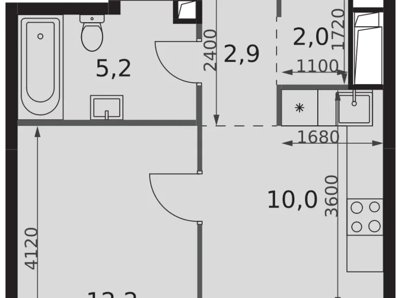 Mieszkanie 1 pokój 35 m² North-Western Administrative Okrug, Rosja