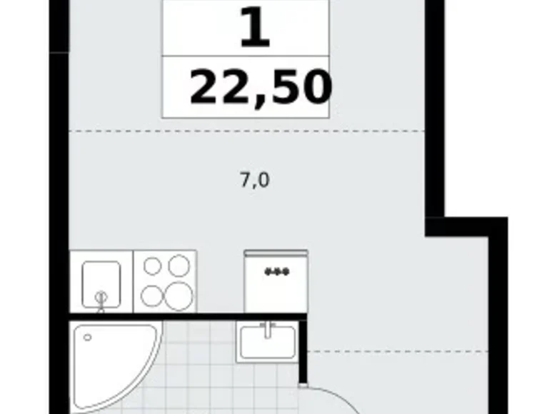 Apartamento 1 habitación 23 m² Postnikovo, Rusia