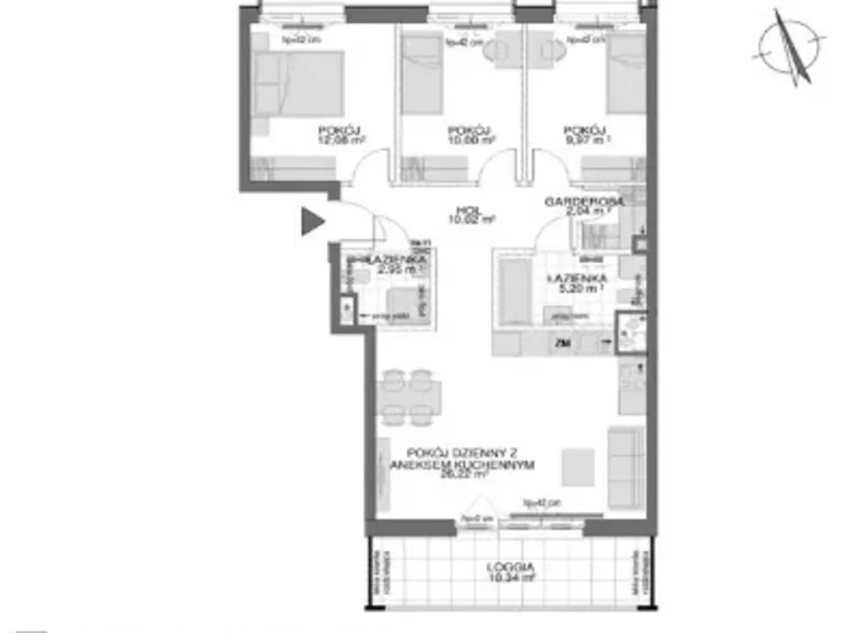 Квартира 4 комнаты 82 м² Гданьск, Польша