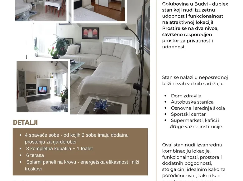 Mieszkanie 4 pokoi 168 m² Budva, Czarnogóra