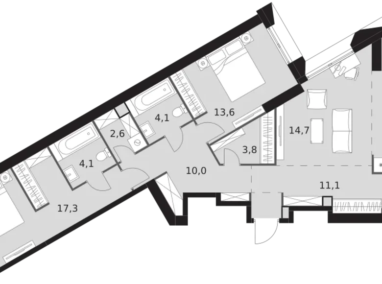 Квартира 3 комнаты 101 м² район Коньково, Россия