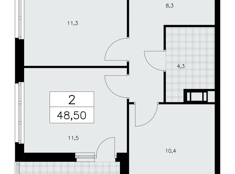 Mieszkanie 2 pokoi 49 m² Krasnoye Selo, Rosja