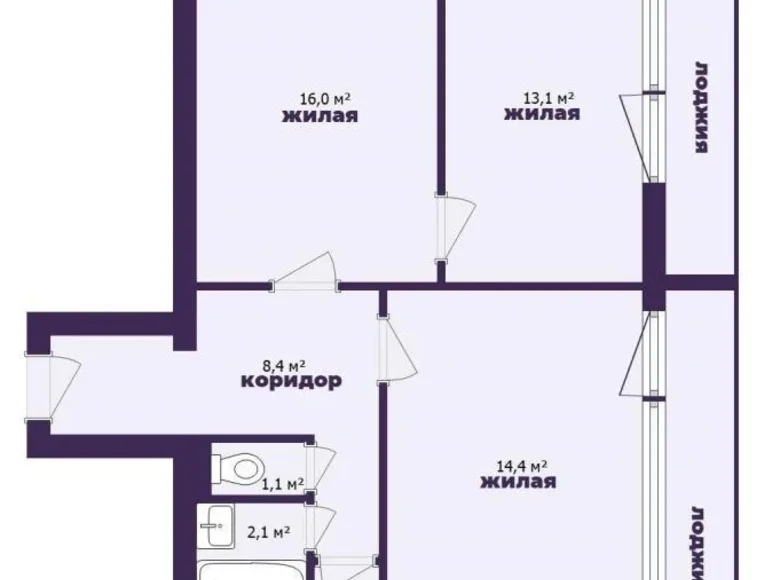 3 room apartment 77 m² Minsk, Belarus