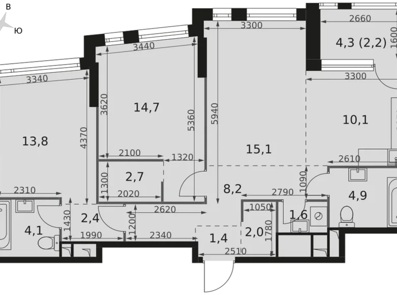 Appartement 3 chambres 83 m² Moscou, Russie