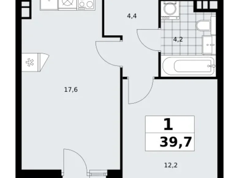 Wohnung 1 zimmer 40 m² poselenie Sosenskoe, Russland