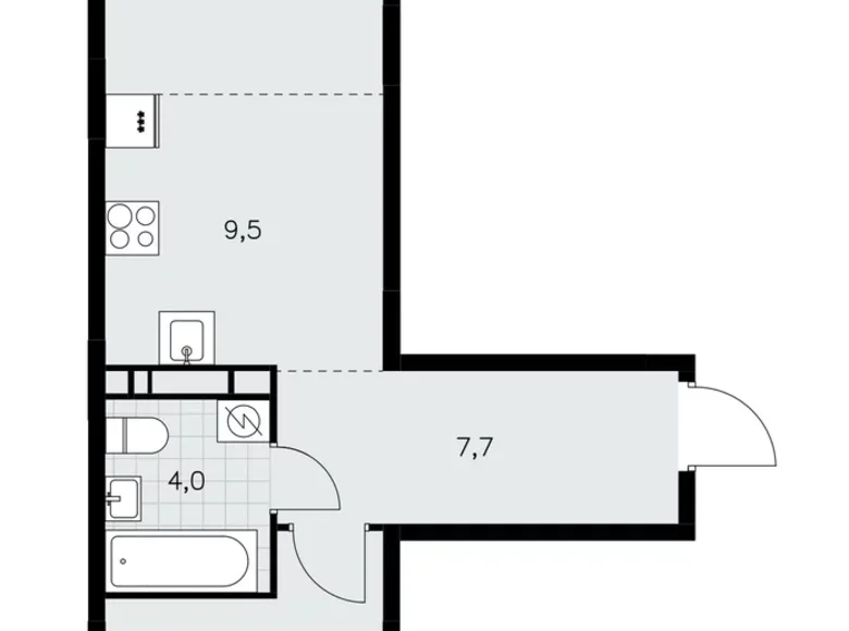 Mieszkanie 2 pokoi 45 m² poselenie Sosenskoe, Rosja