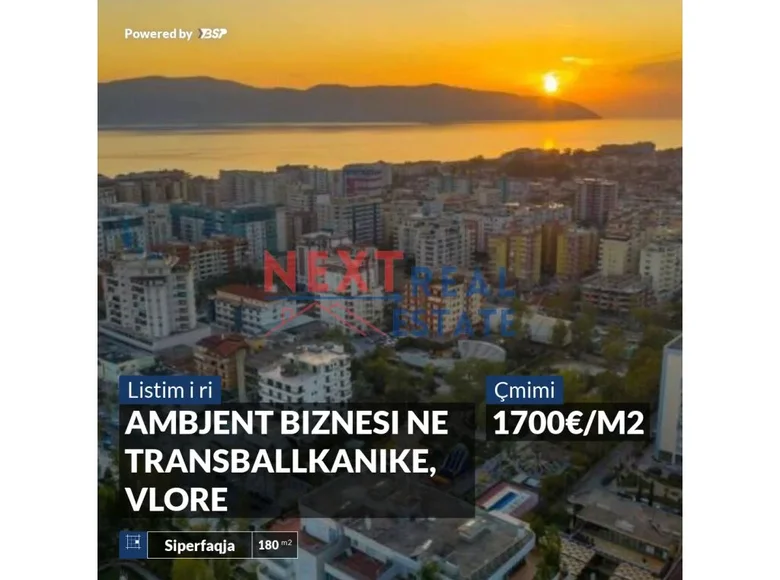 Nieruchomości komercyjne 180 m² Wlora, Albania