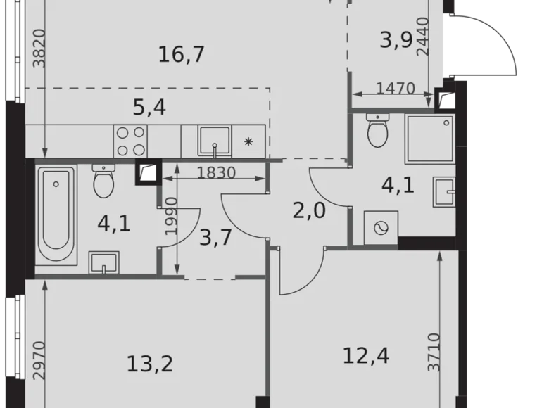 Appartement 3 chambres 66 m² North-Western Administrative Okrug, Fédération de Russie