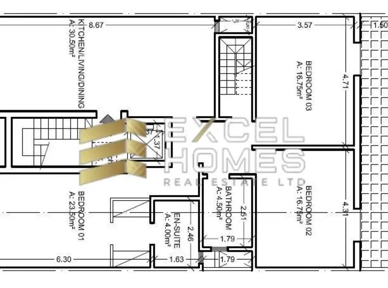 Attique 3 chambres  Iklin, Malte