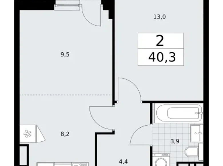 Appartement 2 chambres 40 m² Vnukovo, Russie
