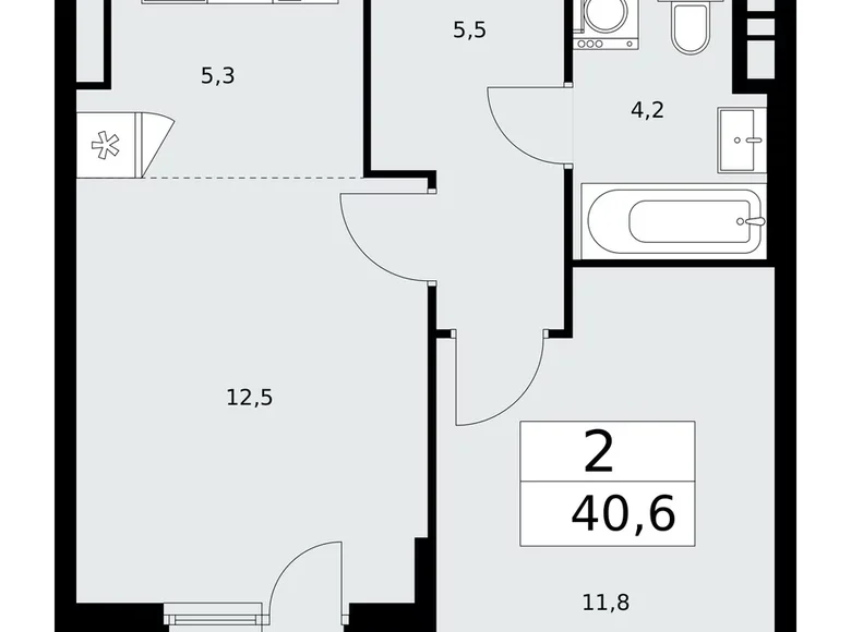 Mieszkanie 2 pokoi 41 m² poselenie Sosenskoe, Rosja