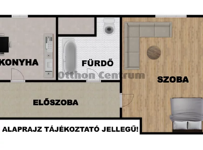 Квартира 1 комната 39 м² Дунауйварош, Венгрия