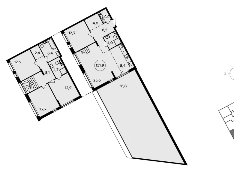 Mieszkanie 5 pokojów 152 m² poselenie Sosenskoe, Rosja