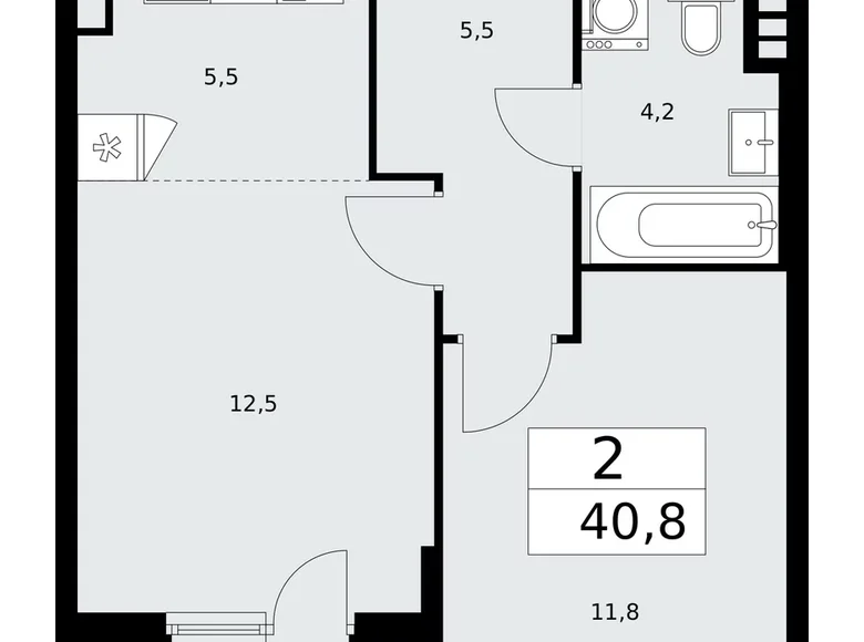 Apartamento 2 habitaciones 41 m² poselenie Sosenskoe, Rusia