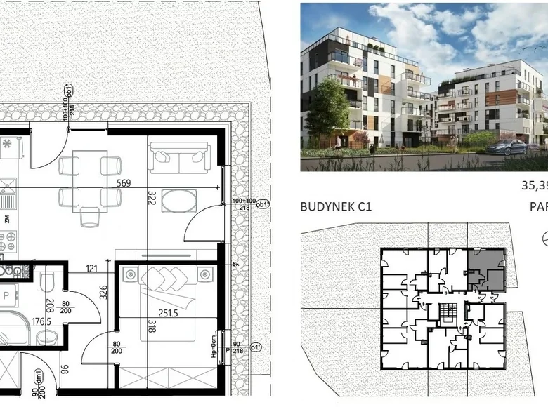 Квартира 2 комнаты 35 м² Познань, Польша