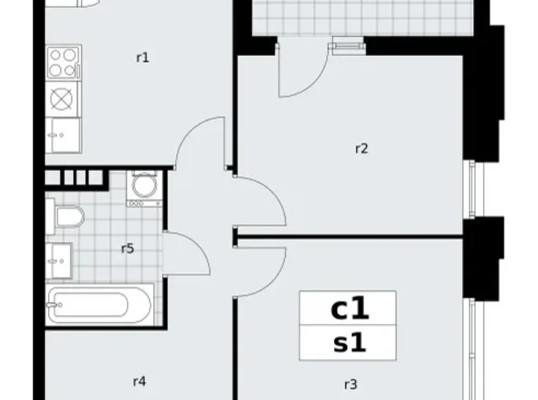 Appartement 2 chambres 49 m² poselenie Sosenskoe, Fédération de Russie