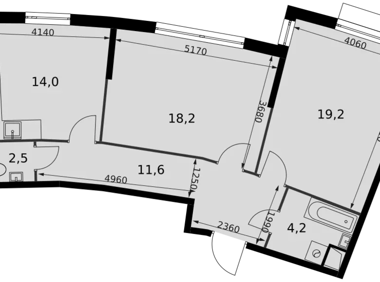 Mieszkanie 2 pokoi 69 m² Razvilka, Rosja