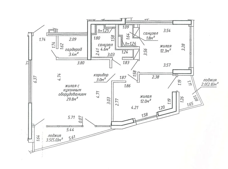 3 room apartment 72 m² Minsk, Belarus