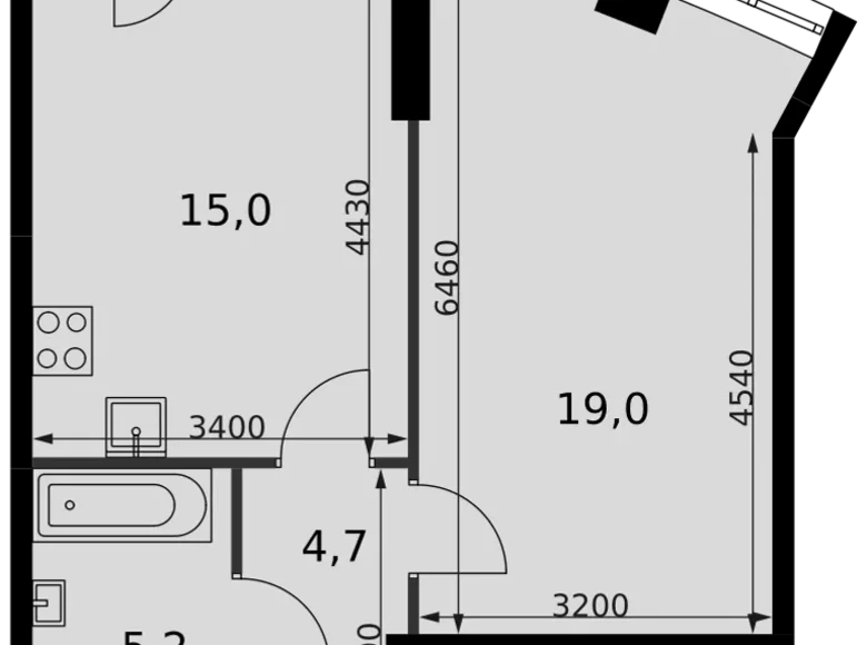 Квартира 1 комната 45 м² Северо-Западный административный округ, Россия