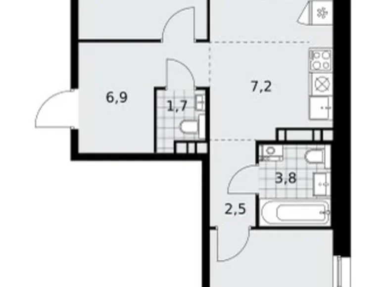 Квартира 3 комнаты 60 м² поселение Сосенское, Россия