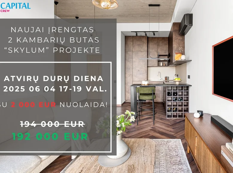 Квартира 2 комнаты 41 м² Вильнюс, Литва