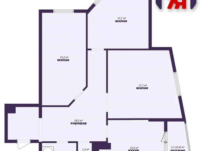 3 room apartment 87 m² Minsk, Belarus