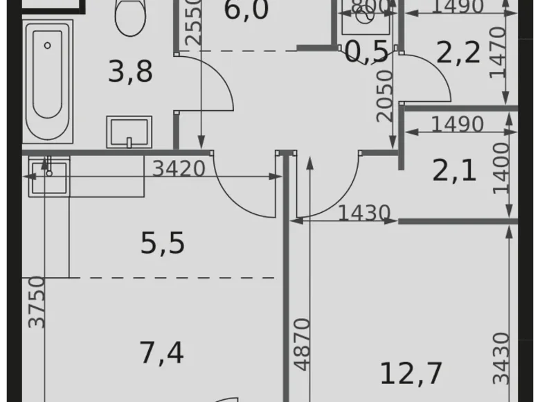 Mieszkanie 1 pokój 42 m² Moskwa, Rosja
