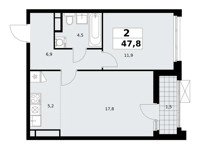 Квартира 2 комнаты 48 м² поселение Сосенское, Россия