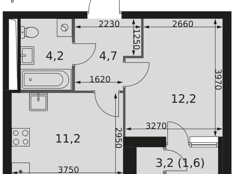 Квартира 1 комната 34 м² Москва, Россия