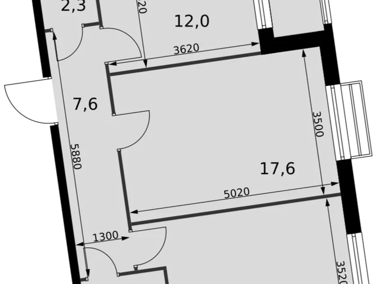 Квартира 2 комнаты 62 м² Развилка, Россия