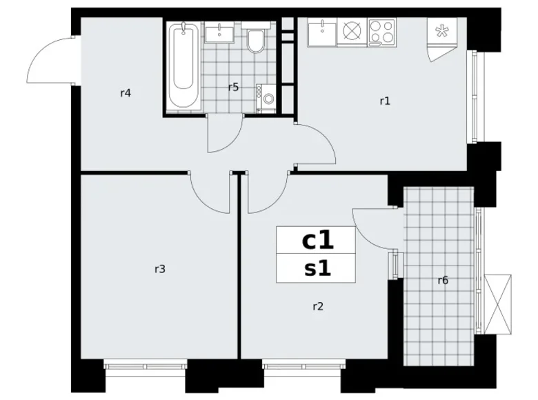 Wohnung 2 zimmer 48 m² poselenie Sosenskoe, Russland