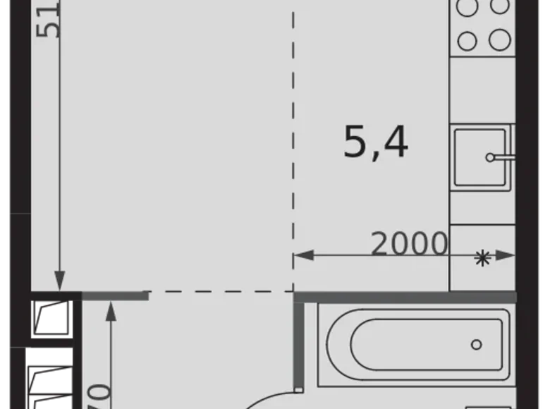 1 room studio apartment 31 m² Moscow, Russia