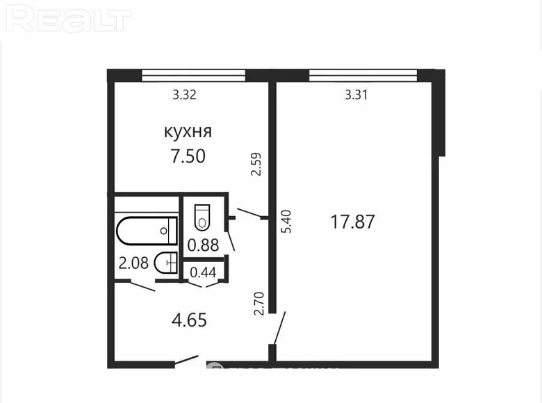 Apartamento 35 m² Minsk, Bielorrusia
