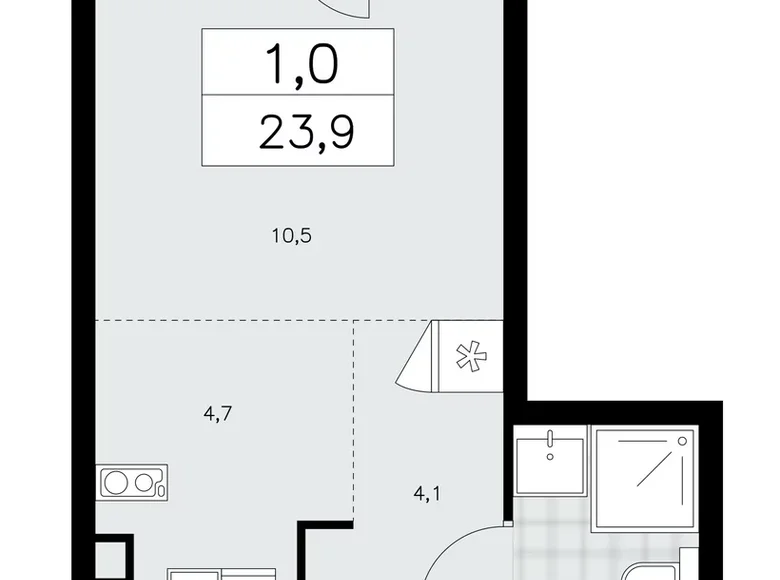 Wohnung 1 zimmer 24 m² poselenie Sosenskoe, Russland