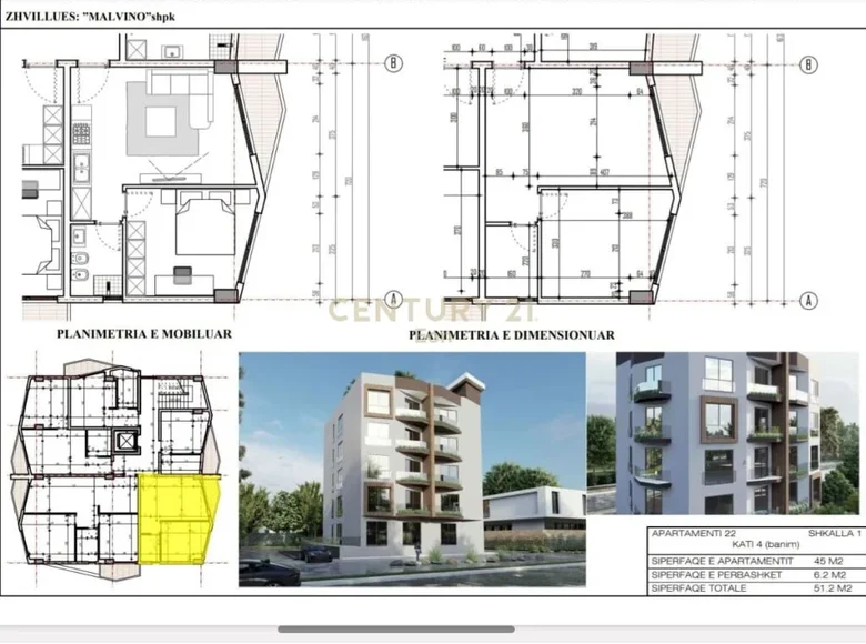 Mieszkanie 2 pokoi 51 m² Golem, Albania