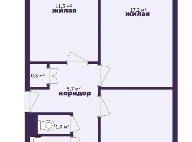 Квартира 3 комнаты 63 м² Солигорск, Беларусь