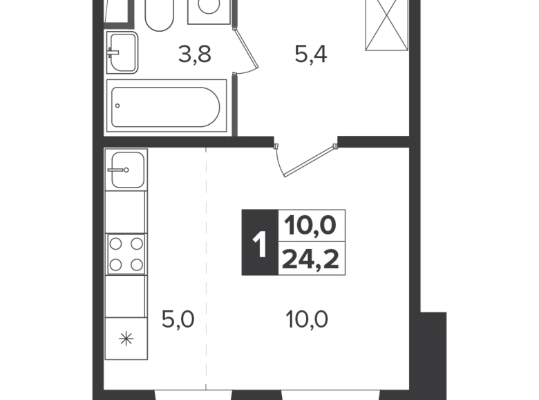 Studio 1 chambre 24 m² Leninsky District, Russie