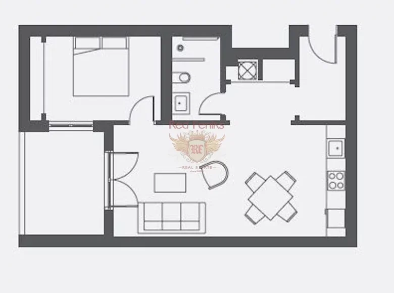 Квартира 2 комнаты 66 м² Тиват, Черногория
