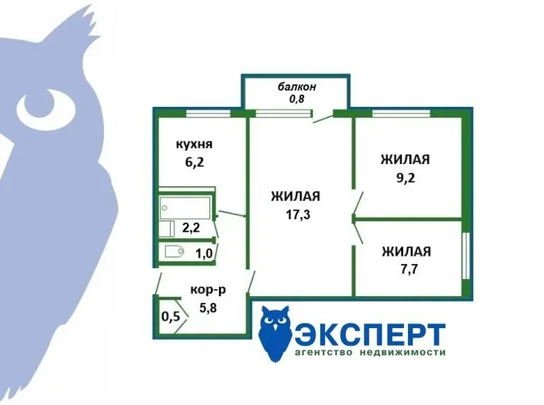 Wohnung 3 zimmer 50 m² Minsk, Belarus