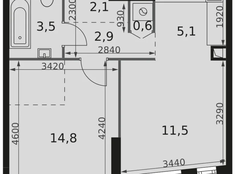 Wohnung 1 zimmer 41 m² Moskau, Russland