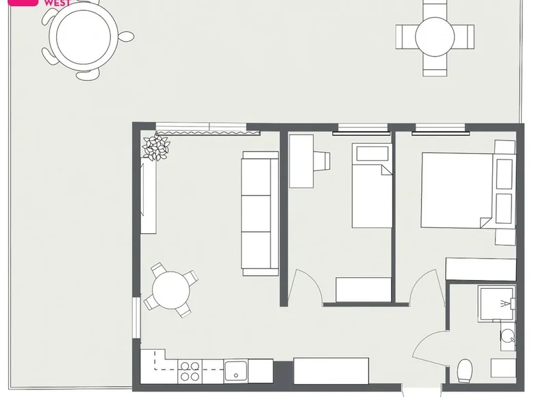 3 room apartment 52 m² Klaipėda, Lithuania