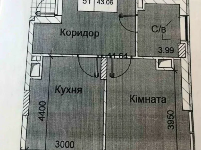 1 room apartment 43 m² Odesa, Ukraine