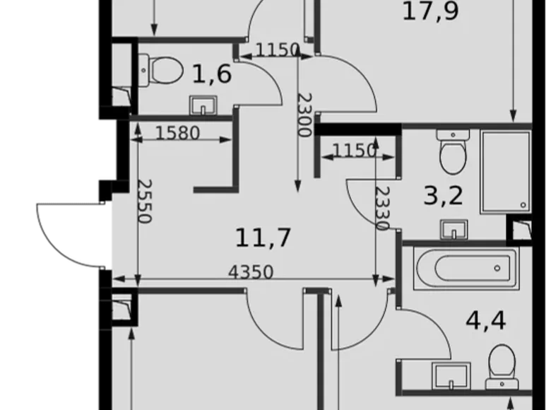 Apartamento 3 habitaciones 83 m² North-Western Administrative Okrug, Rusia