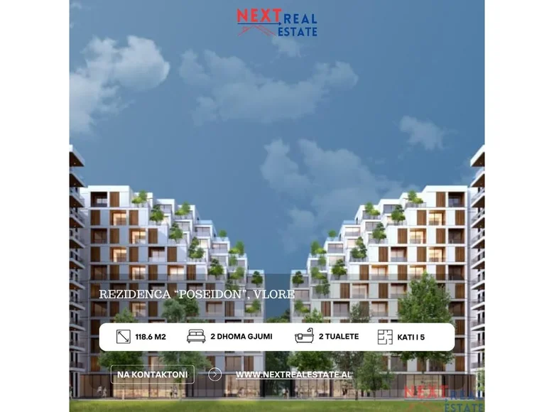 Mieszkanie 3 pokoi 119 m² Bashkia Vlore, Albania
