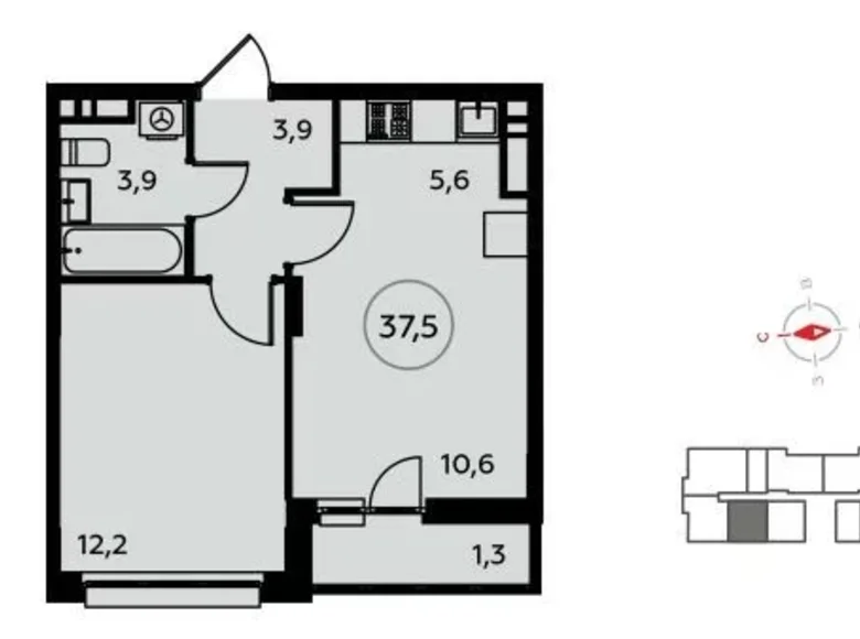 Wohnung 2 zimmer 38 m² poselenie Sosenskoe, Russland