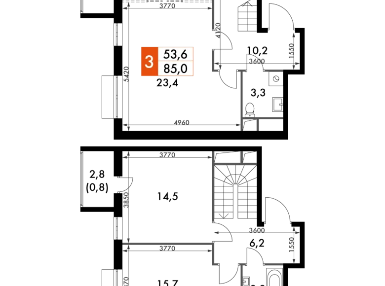 Apartamento 3 habitaciones 85 m² Razvilka, Rusia